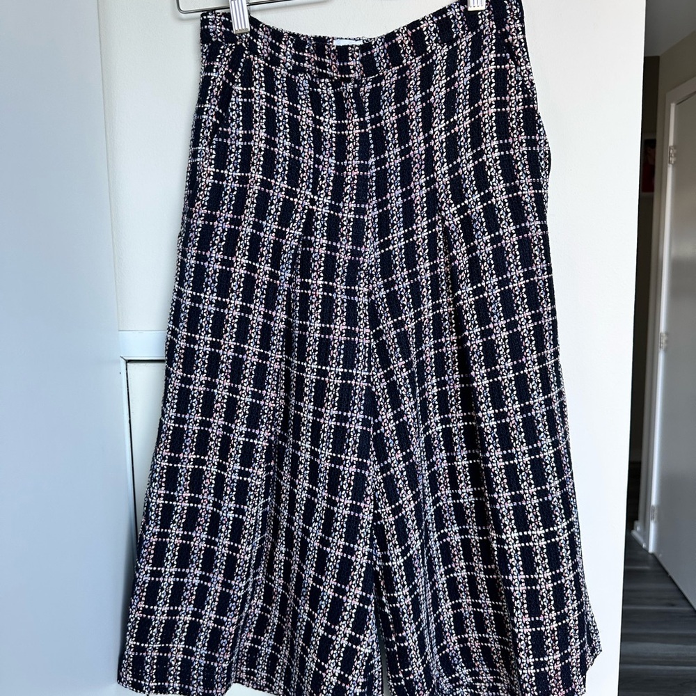 Iris & Ink ($395) High Waist Tweed Culottes Wool Pleated Cropped Pants Sz 4 - Picture 4 of 11